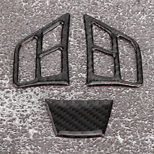 3-pack kolfiber rattdekaler, inredning till bil, passar för 3-serie (E90) 2005-2012