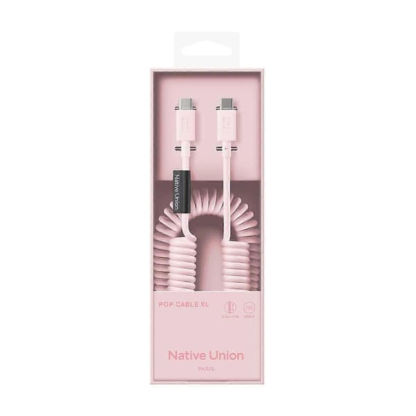 USB-C–USB-C-kaapeli 60W kierretty 2,4m POP-sarja pikalataus Pink