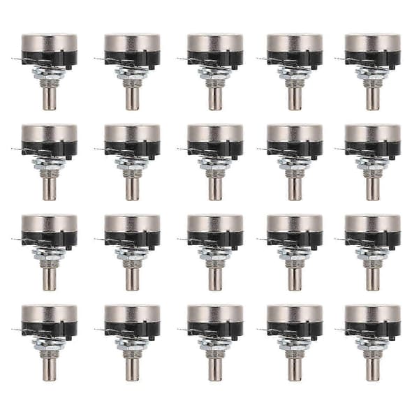 20 st potentiometer kolfilm enkelvarvs tillbehörssats kompatibel med motorhastighetskontroll B104 100K
