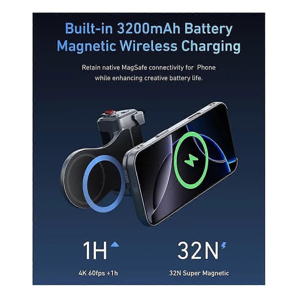 Magnetisk telefonkameragrep for 17 Pro Max