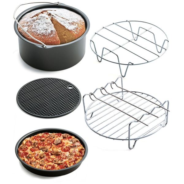 Air fryer tillbehör tårthink pizzabricka 5 delar set