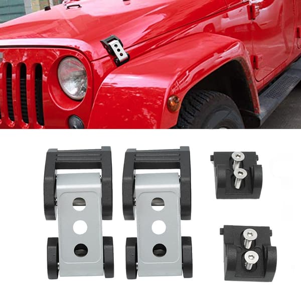 Jeep Wrangler JK Unlimited 2-dörrars 4-dörrars huvlås 2007-2017 Silver