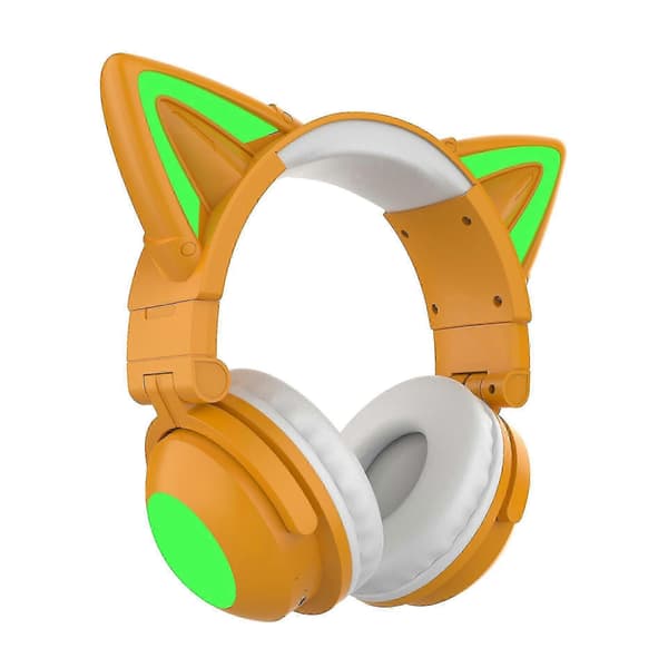 Nya kattöron ljusemitterande huvudburna Bluetooth-headset Led trådlöst plug-in Bluetooth-headset Blue