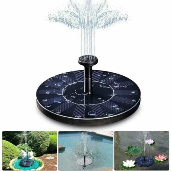 Solar Fountain, 1,4W Solar Dammpumpe med 4 effekter, Maks Høyde 70cm, Solar Pump, Solar Flytende Fontenepumpe for Gard