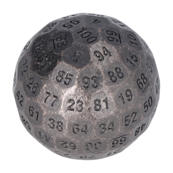 Polyhedral Metalterninger Udsøgte Tunge 100-sidede Rollespilsterninger til Bordspil 2 tommer Diameter Kobber