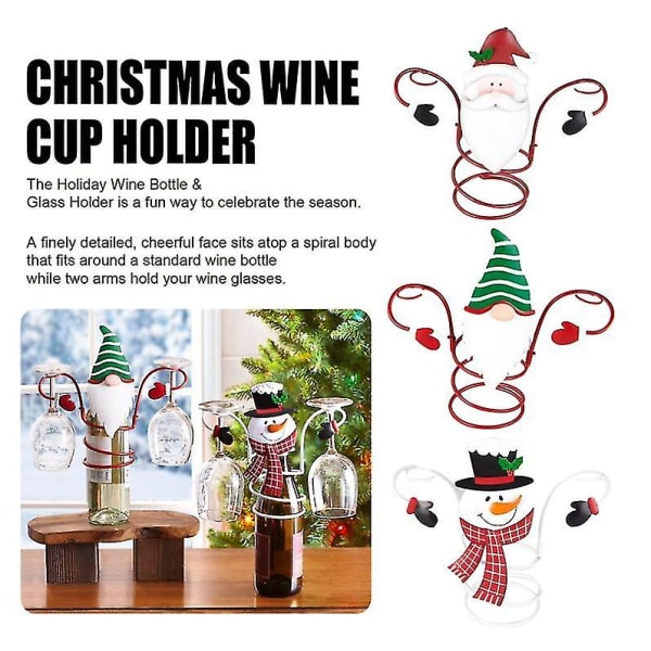 Holiday vinflaske og glassholder Jule kjøkkeninnredning Dwarf
