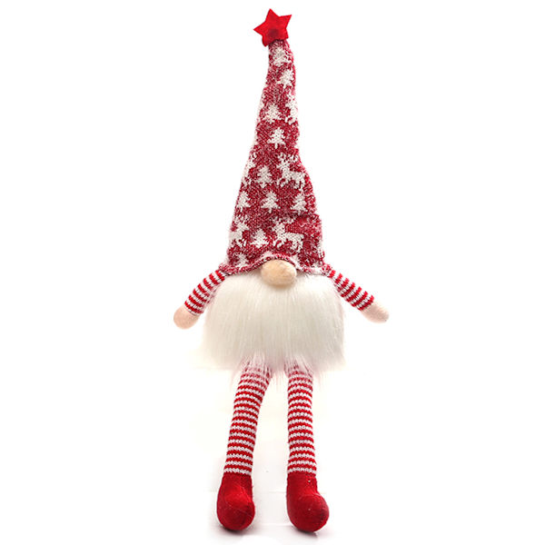 Christmas High Hat Dwarf Gnome för Doll Ornaments Belysning Söt tecknad Dwarf El Red - A