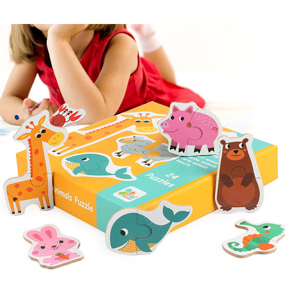 Animal Big Block Matching Puzzle DL-Big Block Matching Puzzle Djurmodell,