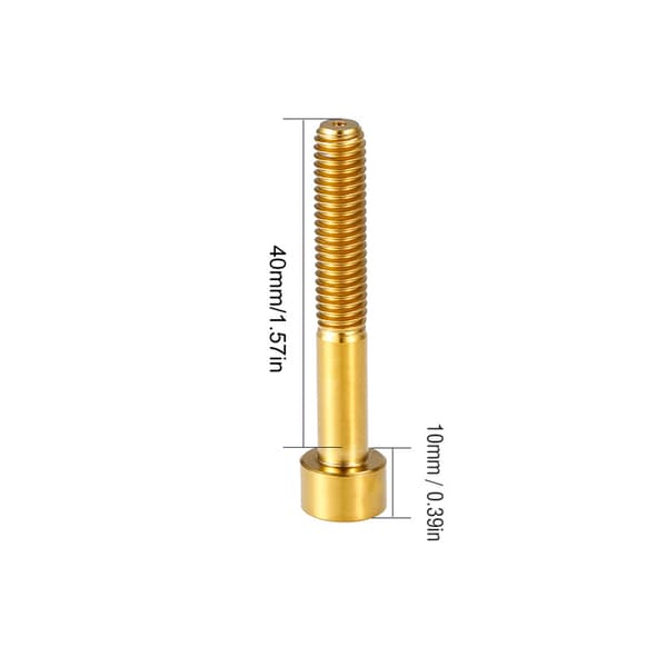 1 st Titanium Cykelheadset Stam M6 Thread Bolt Cykeltillbehör (Gold M6-40)