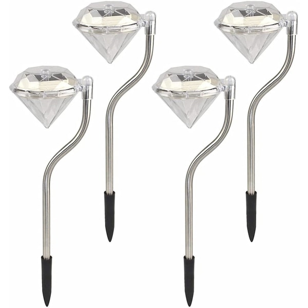 4 stk solcellelampe til udendørs have