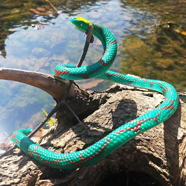 Creative Tricky High Lelu 30 tuumaa Snake Pehmeä Liima Pelottava Koko Henkilö Kumi Eläin Väärennös Snake Lelut S Dark green