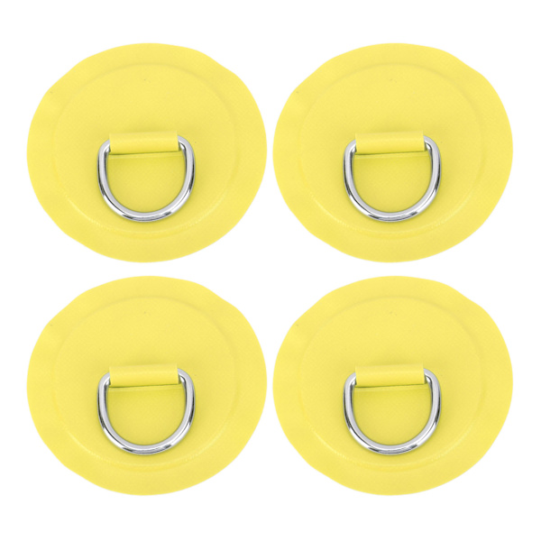 PVC D-ring patch til oppustelig båd surfboard stand up paddleboard sæt med 4 gul