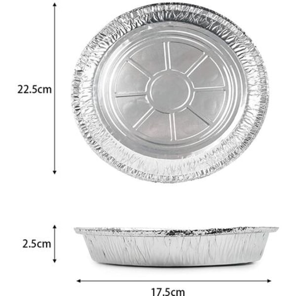 Kertakäyttöinen foliokakkuvuoka, uudelleenkäytettävä ja kierrätettävä folioleistoastia kuppikakkuihin, hillopiirakoille 22,5 * 2,5 cm 10 kpl