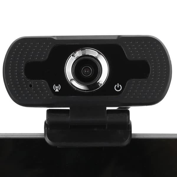 Webcam Computer Kamera med Mikrofon til PC Laptop Desktop Videoopkald W8 1080P Sort