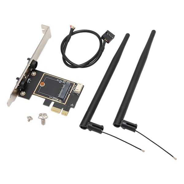 M.2 til PCIe Udvidelseskort 6dB Dobbelt Antenne Stabil Forbindelse Fleksibel M.2 til PCIe Adapter til Computer Desktop