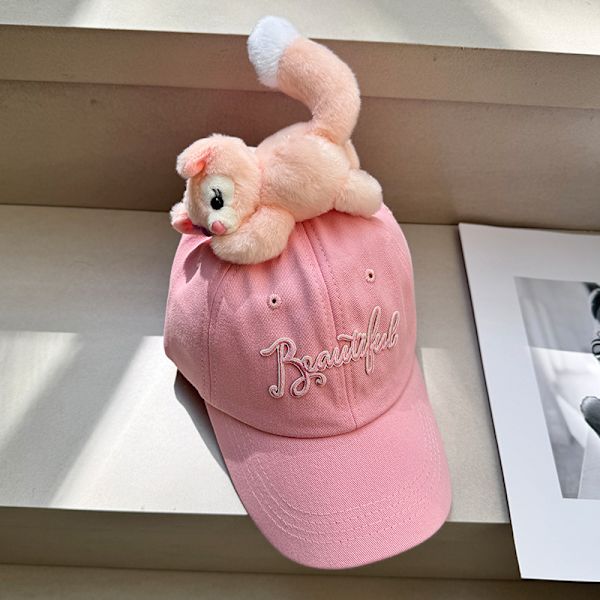 3D Dyr Forældre-barn Kasket Solid Farve Sød Pink Child