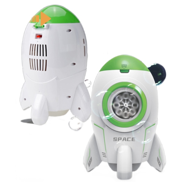 Elektrisk raketboblemaskine med let genopladeligt et-klik boble-børnelegetøj ([Opladningsmodel] Grøn boks)