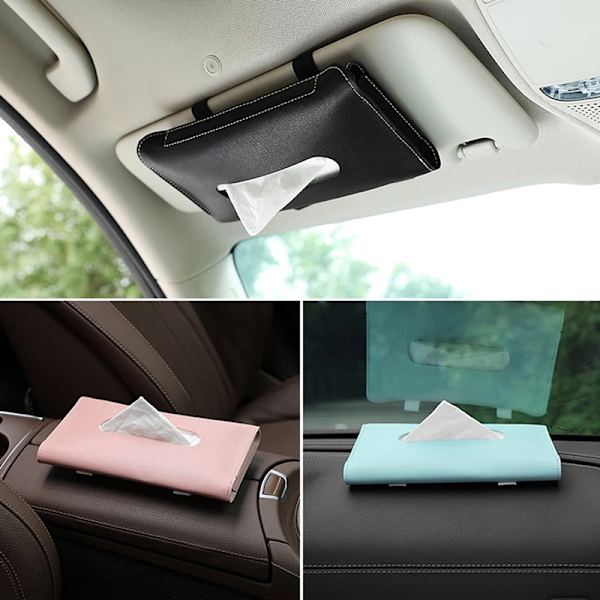 Bil Mjukpapper Håndduk Bil Solbeskyttelse Mjukpapper Box Holdare Pink