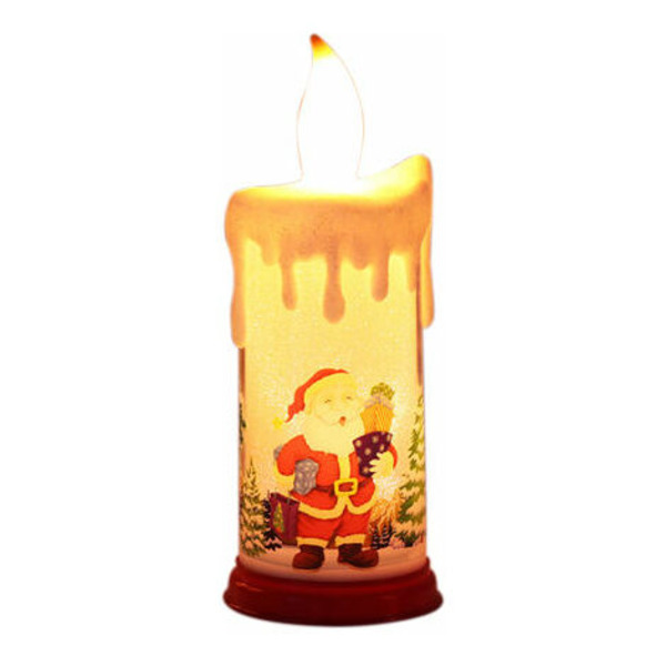 Stykker LED stearinlys, juledesign LED flydende stearinlys Flammeløse Varme Hvide Lys, Julemanden
