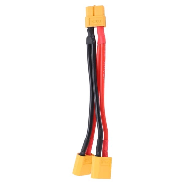 XT60 Parallel Batteristik Kabel Dobbelt Forlænger Y Splitter 1 Hun til 2 Han Silikonekabel til RC Batterier[ht]