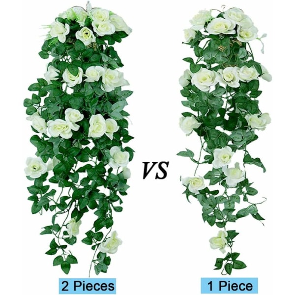 Simulering Rose Plant Veggdekor Simulering Blomsterrotting (lilla Rose Vegghenger 2stk) for Hjem og Hage Dekor
