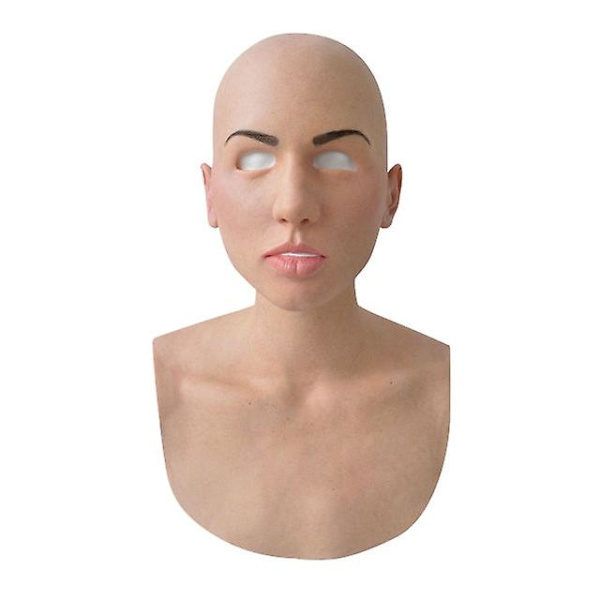 Halloween täysi lateksi naamio kaula koko pää ryppy cosplay B