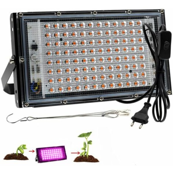 100W fuldt spektrum vækstlys LED-plantelampe fuldt spektrum LED-dyrelys til indendørs planter Hydroponiske grøntsager og Fl