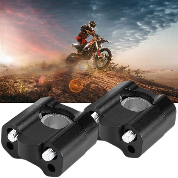 2 stk. Aluminiumlegerings 28mm Motorcykel Styrstang Montering Klemmer Riser Sort