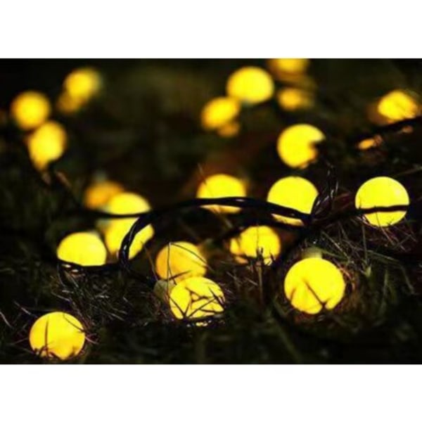 50LED 7M Solar String Lights Utendørs, Varm Farge, 8 Modi Dimbar dekorasjonslys for Hagesoverom Jul