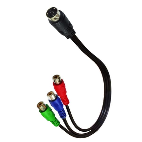 Fleksibelt 9-bens til 3RCA hun video lydkabel med kobberkerner 30 cm[ht]