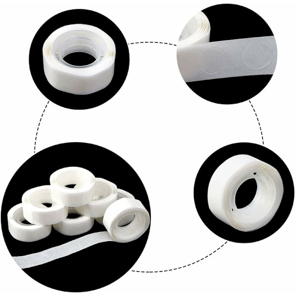 1500 stk Dot Dots Ballong Lim Avtakbar selvklebende Dot Tape, 15 ruller Dobbeltsidige Dots-klistremerker for håndverk Bryllupsdekor