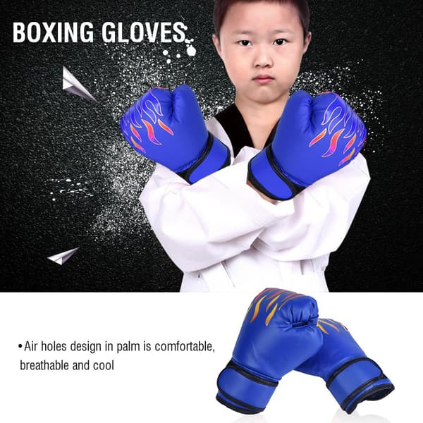 Blå Sandsekk Hansker for Barn Boksing Muay Thai Kickboksing Sparring Grappling