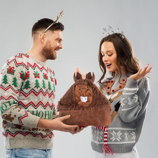Gavert Bærbar Hætte Tæppe til Kvinder Blødt Varmt Fluffy Highland Ko Hætte Tæppe 150 * 130 cm Brown