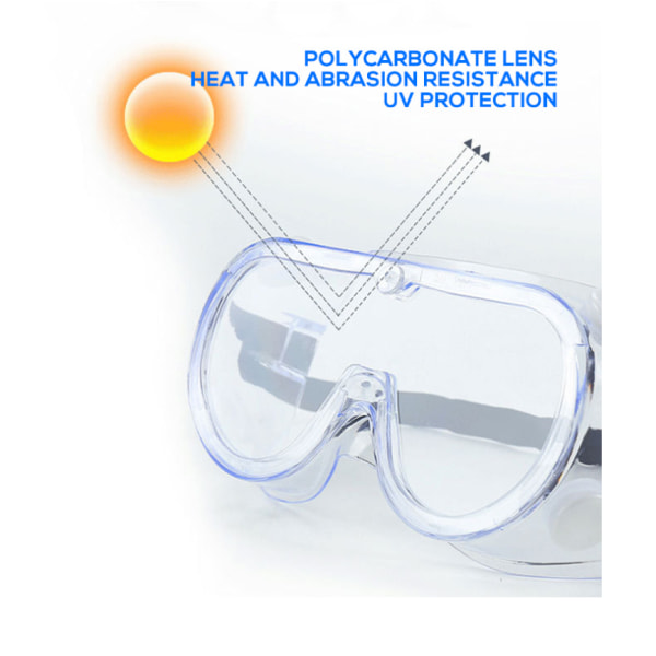 Arbeidsbeskyttelsesbriller antidråpebestandig støvtette gjennomsiktige vernebriller lukkede briller pustende