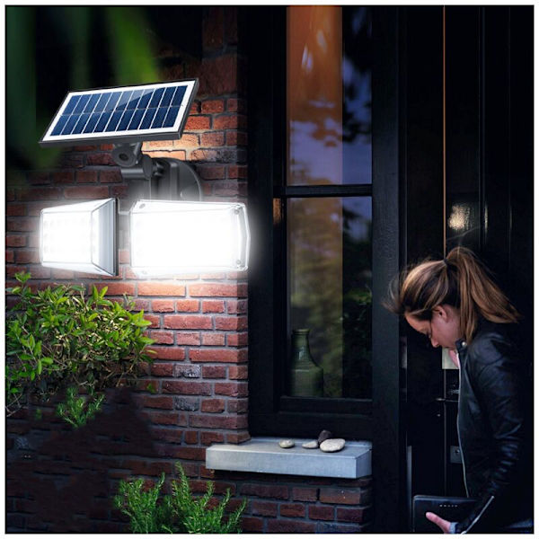 78LED trefunktions solcelle-solcelle væglampe havelys super lys menneskekropsinduktion, til indendørs og udendørs