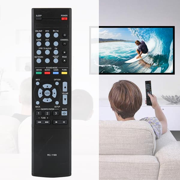 ABS Holdbar Sort Effektforstærker Controller Fjernbetjening Erstatningstilbehør til DENON RC-1169