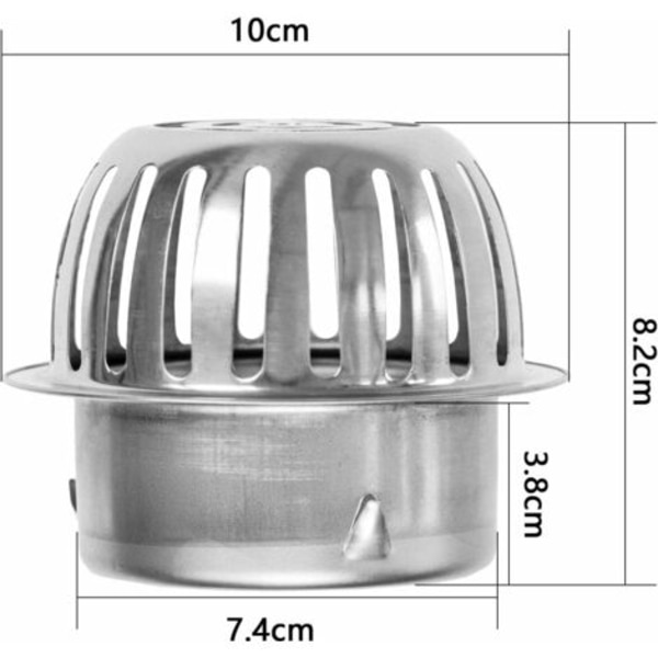 Takrenneskjermer i rustfritt stål Metallrennebeskyttere for å holde avløpet klart Stopper blokkering Løv og rusk Ø83 mm，
