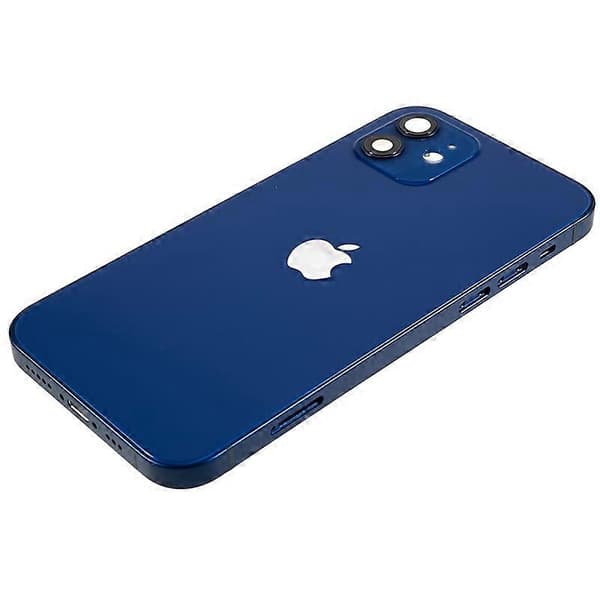 Til iPhone 12 6,1 tommer Bagbatterihus Dæksel+Midterpladeramme+Sideknapper Udskiftningsdel Multicolor Blue
