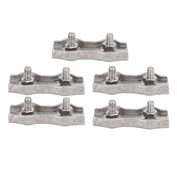 5 Rustfrie stål Duplex Wire Clamp M6 Kabelklemmer Rigging Tau Bremse
