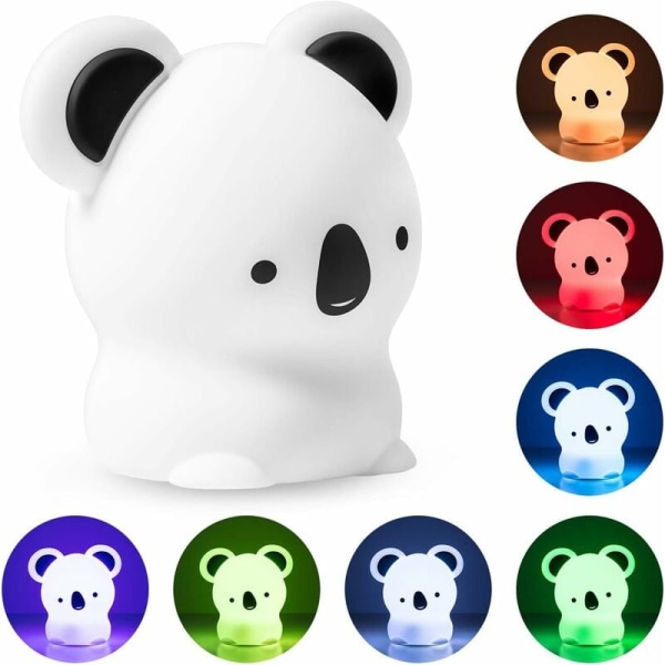 1w Koala Silikone Natlampe Bærbar Koala Natlampe Piger Drenge Voksen Genopladelig LED Elstik Natlampe, til