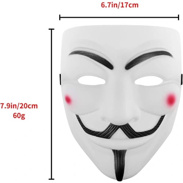 Hacker Maske V for Vendetta Maske til Børn Kvinder Mænd Halloween Kostume