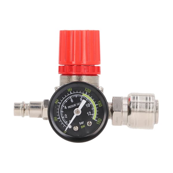 Europæisk luftkompressor trykregulator 4 huller 0 til 180 PSI med måler