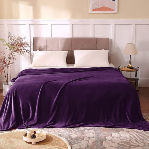 Pledd, Twin Size Lilla Pledd og Tepper for Sofa/Senger, Fuzzy og Koselig Pledd, 152x203 cm