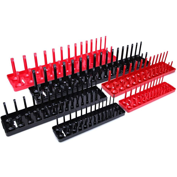 6st Metrisk/Tums Socket Hållare Multifunktions Plast Socket Organizer Socket Hållare Organizers Socket Förvaringshållare Fack,