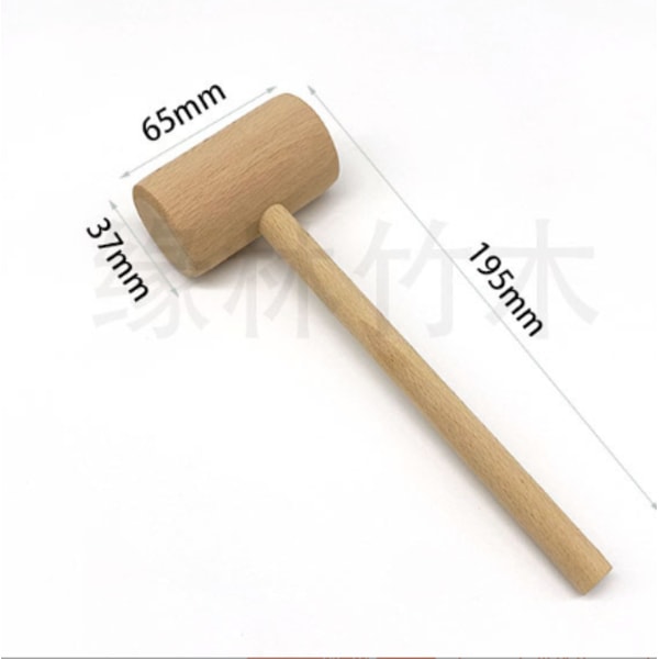 Træhammer Massivt Træ Krabbehammer Legetøj Mallet Bambus Vin Træhammer Håndlavet Hammerslag Golden Egg Trækagehammer,