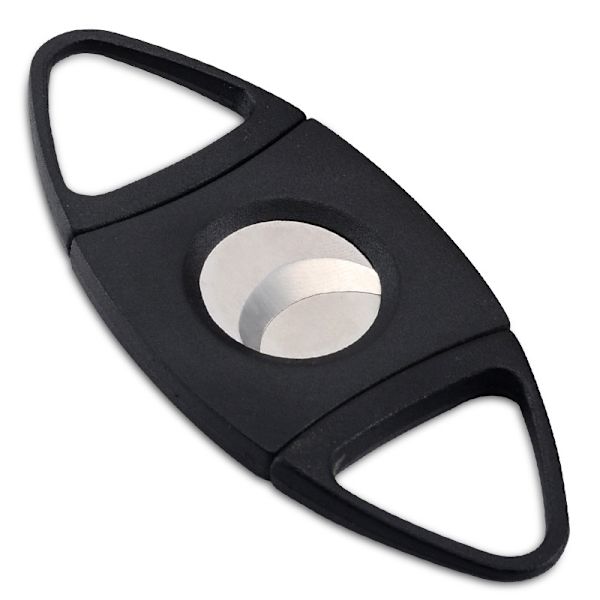 Pocket cigar cutter fra dobbelt plade af sort rustfrit stål (par)