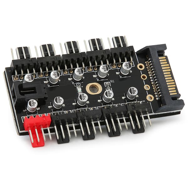 PC Kabinet Blæser Hub Computer Temperaturregulator 4pin CPU Køle Hub til Computer Kabinet Med PWM Kabel SATA Interface