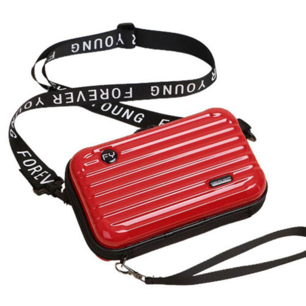Hård skal kosmetisk taske dame mini kuffert form skuldertaske red