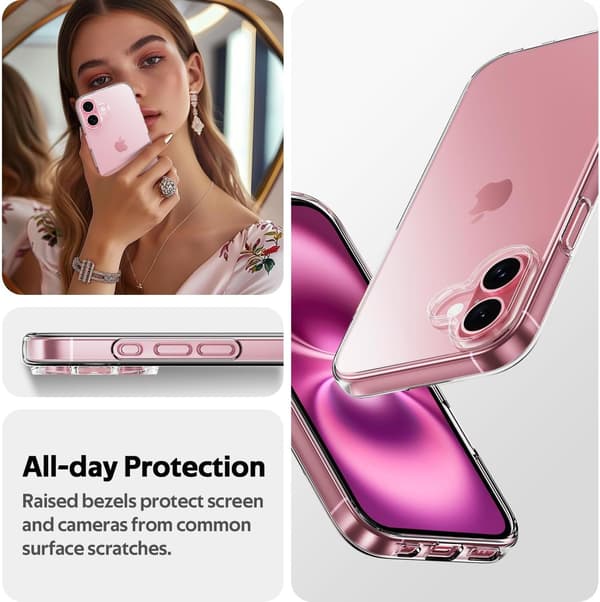 Til iPhone 16 Plus Gjennomsiktig Deksel Tynt Transparent Silikon Gel Deksel (Gjennomsiktig)