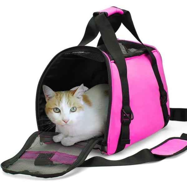 Cat Carrier, Soft Edge Pet Travel Carrier for katter, hunder, valper, komfortabelt, bærbart og sammenleggbart, flyselskapsgodkjent